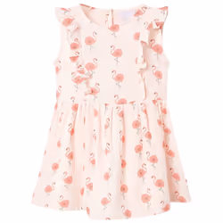 ) Kids' Dress with Ruffles Toddler Girls' Dress Kids Children's Dress Soft Pink - 140 (9-10y