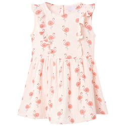 ) Kids' Dress with Ruffles Toddler Girls' Dress Kids Children's Dress Soft Pink - 140 (9-10y