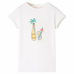 ) Kids' T-shirt Short Sleeves Tee Children's T Shirt Toddler Kids' Top Ecru 140 - 92 (1.5-2y