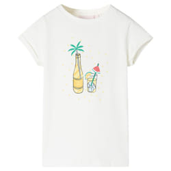 ) Kids' T-shirt Short Sleeves Tee Children's T Shirt Toddler Kids' Top Ecru 140 - 92 (1.5-2y