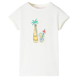 ) Kids' T-shirt Short Sleeves Tee Children's T Shirt Toddler Kids' Top Ecru 140 - 104 (3-4y