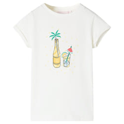 ) Kids' T-shirt Short Sleeves Tee Children's T Shirt Toddler Kids' Top Ecru 140 - 116 (5-6y