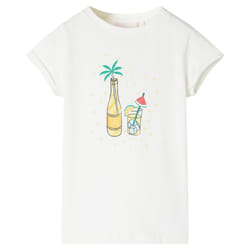 ) Kids' T-shirt Short Sleeves Tee Children's T Shirt Toddler Kids' Top Ecru 140 - 128 (7-8y