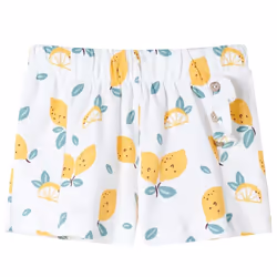 Kids' Shorts Toddler Pants Children Shorts Elasticated Pants Lemon Print Ecru - 92