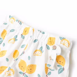 Kids' Shorts Toddler Pants Children Shorts Elasticated Pants Lemon Print Ecru - 92