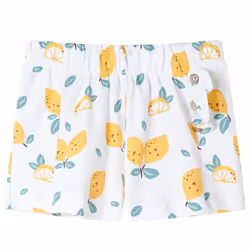 Kids' Shorts Toddler Pants Children Shorts Elasticated Pants Lemon Print Ecru - 128