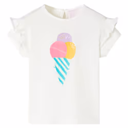 ) Kids' T-shirt Short Sleeves Children's Shirt Tee Toddler Top Clothes Ecru - 104 (3-4y