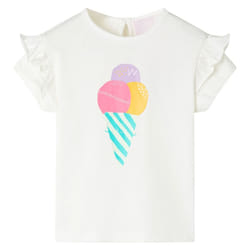 ) Kids' T-shirt Short Sleeves Children's Shirt Tee Toddler Top Clothes Ecru - 128 (7-8y