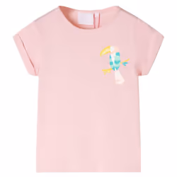 ) Kids' T-shirt Short Sleeves Tee Children's T Shirt Toddler Top Light Pink 140 - 92 (1.5-2y