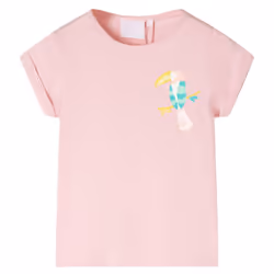 ) Kids' T-shirt Short Sleeves Tee Children's T Shirt Toddler Top Light Pink 140 - 104 (3-4y