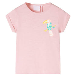 ) Kids' T-shirt Short Sleeves Tee Children's T Shirt Toddler Top Light Pink 140 - 116 (5-6y