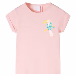 ) Kids' T-shirt Short Sleeves Tee Children's T Shirt Toddler Top Light Pink 140 - 140 (9-10y