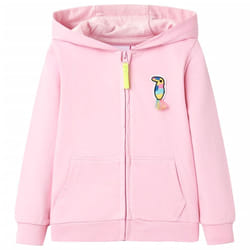 ) Kids' Hooded Sweatshirt with Zip Toddler Children Pullover Hoodie Bright Pink - 92 (1.5-2y