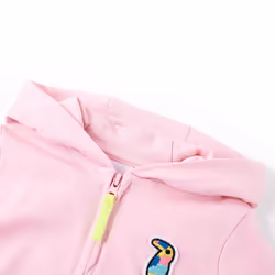 ) Kids' Hooded Sweatshirt with Zip Toddler Children Pullover Hoodie Bright Pink - 92 (1.5-2y