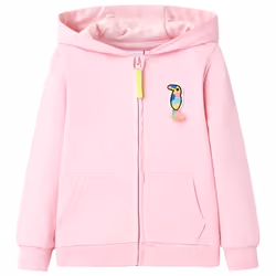 ) Kids' Hooded Sweatshirt with Zip Toddler Children Pullover Hoodie Bright Pink - 104 (3-4y
