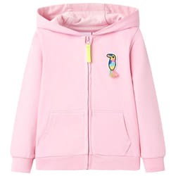 ) Kids' Hooded Sweatshirt with Zip Toddler Children Pullover Hoodie Bright Pink - 104 (3-4y