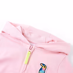 ) Kids' Hooded Sweatshirt with Zip Toddler Children Pullover Hoodie Bright Pink - 104 (3-4y