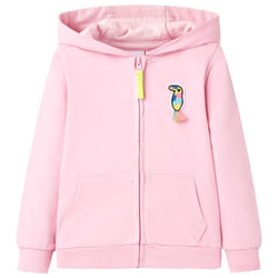 ) Kids' Hooded Sweatshirt with Zip Toddler Children Pullover Hoodie Bright Pink - 128 (7-8y