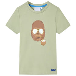 ) Kids' T-shirt with Short Sleeves Tee Toddler Children's T Shirt Clothes Top - khaki, 92 (1.5-2y