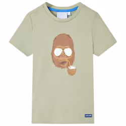 ) Kids' T-shirt with Short Sleeves Tee Toddler Children's T Shirt Clothes Top - khaki, 104 (3-4y