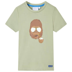 ) Kids' T-shirt with Short Sleeves Tee Toddler Children's T Shirt Clothes Top - khaki, 104 (3-4y