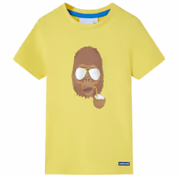 ) Kids' T-shirt with Short Sleeves Tee Toddler Children's T Shirt Clothes Top - yellow, 116 (5-6y