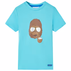 ) Kids' T-shirt with Short Sleeves Tee Toddler Children's T Shirt Clothes Top - aqua, 104 (3-4y