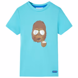) Kids' T-shirt with Short Sleeves Tee Toddler Children's T Shirt Clothes Top - aqua, 140 (9-10y