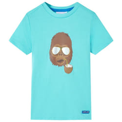 ) Kids' T-shirt with Short Sleeves Tee Toddler Children's T Shirt Clothes Top - aqua, 140 (9-10y