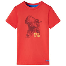 Kids' T-shirt Short Sleeves Children's T Shirt Tee Kids' Top Dinosaur Print - red, 116