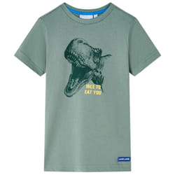 Kids' T-shirt Short Sleeves Children's T Shirt Tee Kids' Top Dinosaur Print - khaki, 92