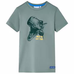 Kids' T-shirt Short Sleeves Children's T Shirt Tee Kids' Top Dinosaur Print - khaki, 104