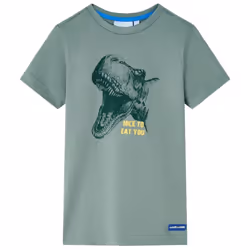 Kids' T-shirt Short Sleeves Children's T Shirt Tee Kids' Top Dinosaur Print - khaki, 140