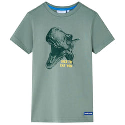 Kids' T-shirt Short Sleeves Children's T Shirt Tee Kids' Top Dinosaur Print - khaki, 140
