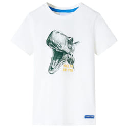 Kids' T-shirt Short Sleeves Children's T Shirt Tee Kids' Top Dinosaur Print - ecru, 128