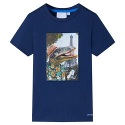 ) Kids' T-shirt Short Sleeves Children's T Shirt Tee Travelling Dinosaur Print - blue, 92 (1.5-2y