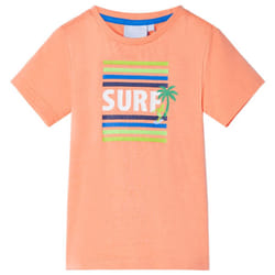 ) Kids' T-shirt Short Sleeves Children's T Shirt Tee Toddler Top Surf Print Neon - orange, 104 (3-4y