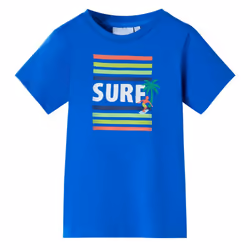 ) Kids' T-shirt Short Sleeves Children's T Shirt Tee Toddler Top Surf Print Neon - blue, 128 (7-8y