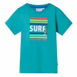 ) Kids' T-shirt Short Sleeves Children's T Shirt Tee Toddler Top Surf Print Neon - green, 104 (3-4y