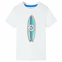 ) Kids' T-shirt with Short Sleeves Tee Children's T Shirt Toddler Clothes Top - ecru, 128 (7-8y