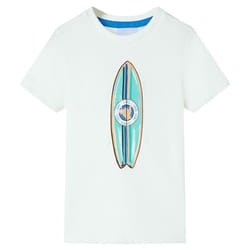 ) Kids' T-shirt with Short Sleeves Tee Children's T Shirt Toddler Clothes Top - ecru, 128 (7-8y