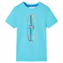 ) Kids' T-shirt with Short Sleeves Tee Children's T Shirt Toddler Clothes Top - aqua, 104 (3-4y