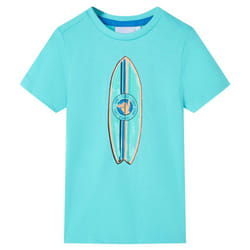 ) Kids' T-shirt with Short Sleeves Tee Children's T Shirt Toddler Clothes Top - aqua, 104 (3-4y