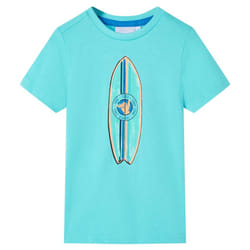 ) Kids' T-shirt with Short Sleeves Tee Children's T Shirt Toddler Clothes Top - aqua, 128 (7-8y