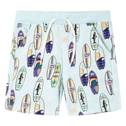 Kids' Shorts with Drawstring Elasticated Waistband Shorts Soft Blue Melange - 104