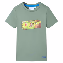 Kids' T-shirt with Short Sleeves Tee Children T Shirt Toddler Top Khaki 128