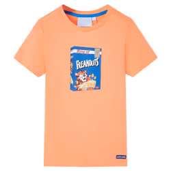 ) Kids' T-shirt with Short Sleeves Tee Toddler Children T Shirt Neon Orange - 104 (3-4y