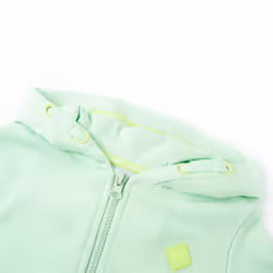 Kids' Hooded Sweatshirt with Zip Bright Green 104 - Additional view 2