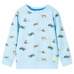 ) Kids' Sweatshirt Children Long Sleeves Pullover Kids' Top Light Blue Melange - 104 (3-4y