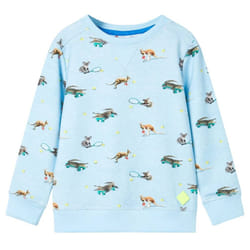 ) Kids' Sweatshirt Children Long Sleeves Pullover Kids' Top Light Blue Melange - 128 (7-8y